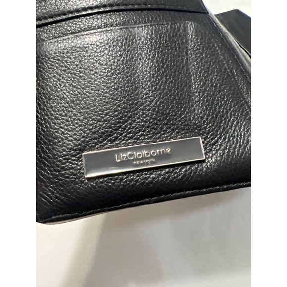 Liz Claiborne Black Leather Envelope Clutch Wallet - Picture 6 of 10